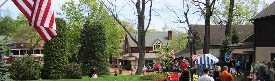 Peddler's Village is a 42-acre, outdoor shopping mall featuring 65 retail shops and merchants, 3 restaurants, a 71 room hotel and a Family Entertainment Center. in the Levittown, Bucks County PA area
